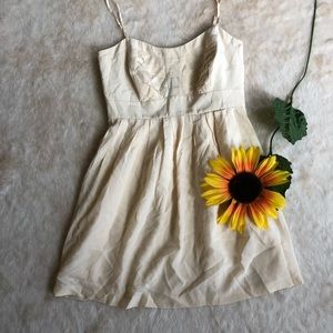 Anthropologie sine silk cream flows dress